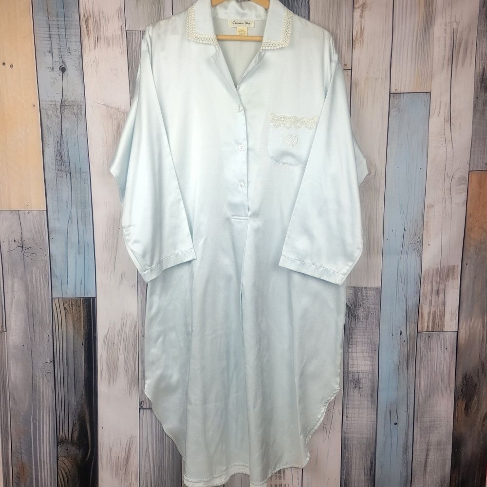 Dior Light Blue Satin Nightshirt